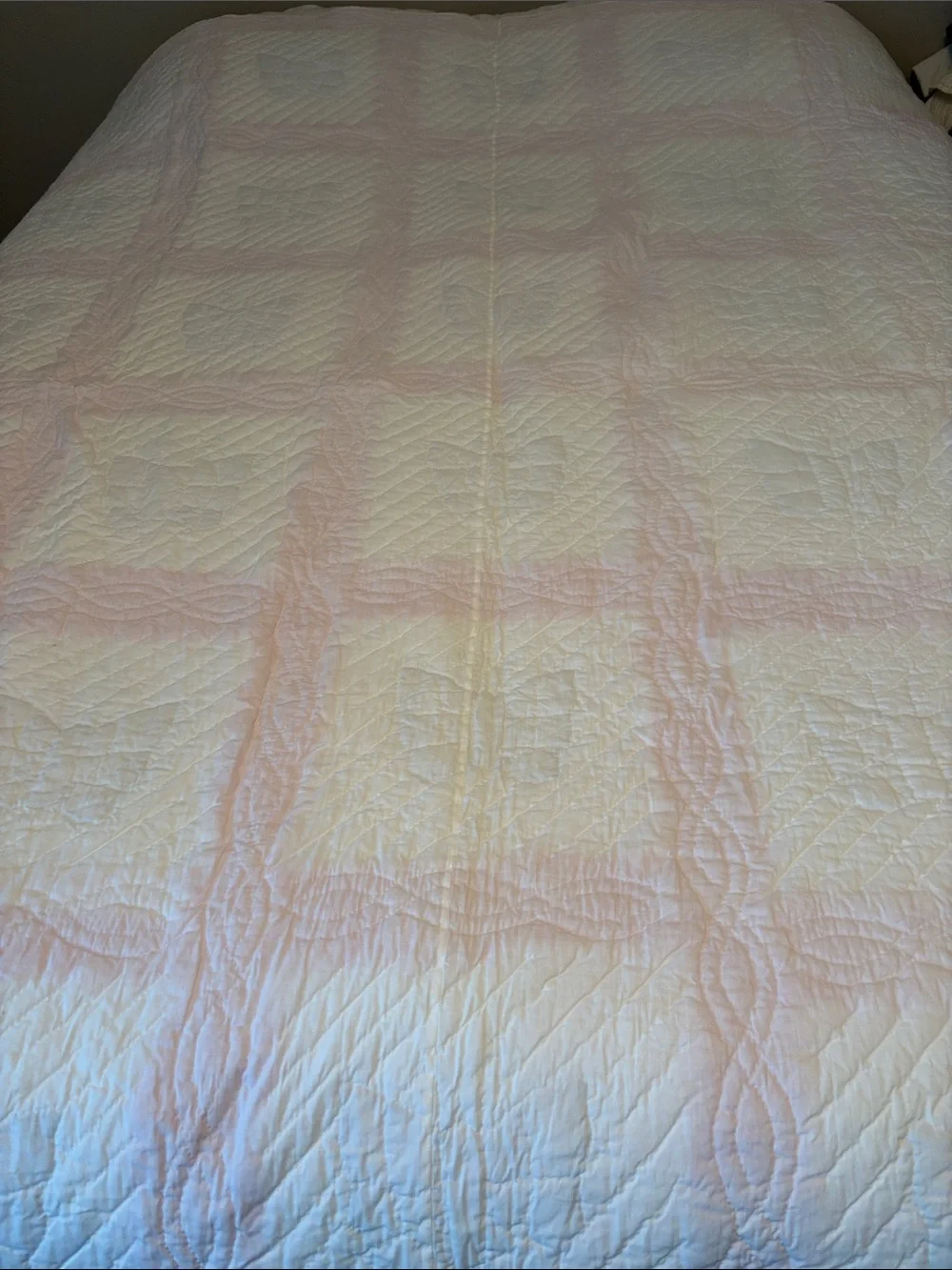 Vintage  handcrafted Butterfly Patchwork Quilt - Pink and White